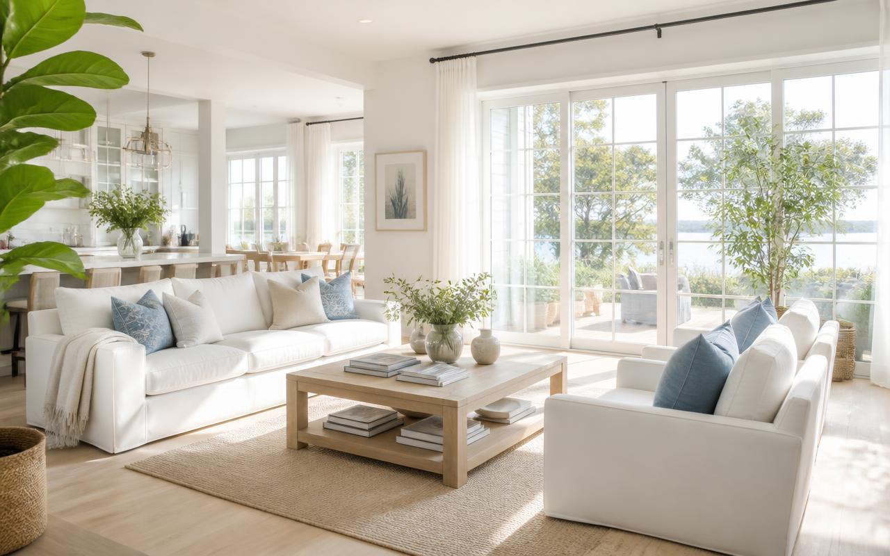 Bright, clean modern living room
